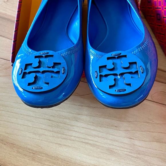 🚫SOLD🚫🍀Tory Burch🍀🥿Miller flats/shoes/ballets/leather/blue/excellent condt - Picture 5 of 10